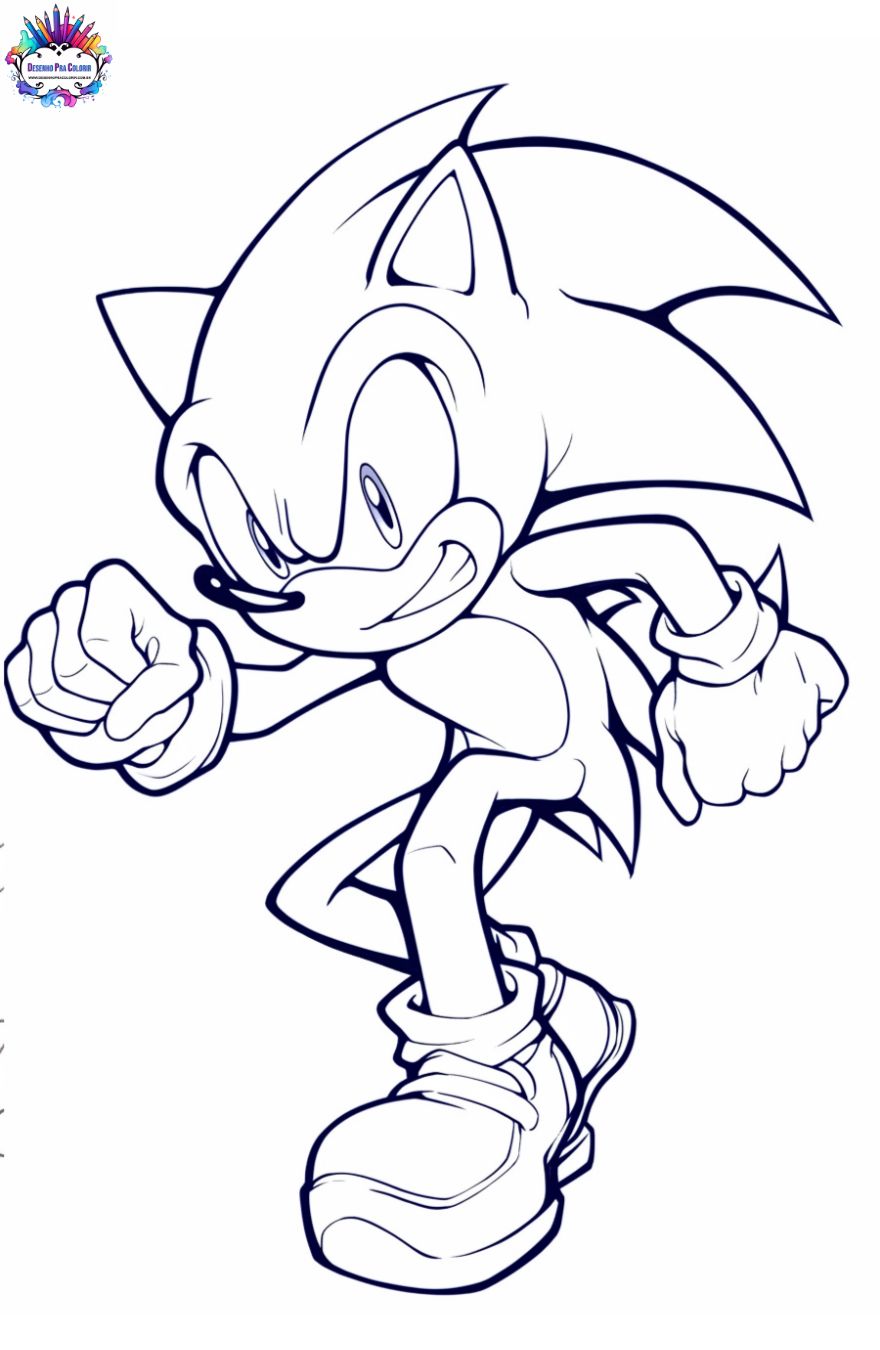 Desenho Para Colorir Sonic - O Porco Espinho e Seus Amigos